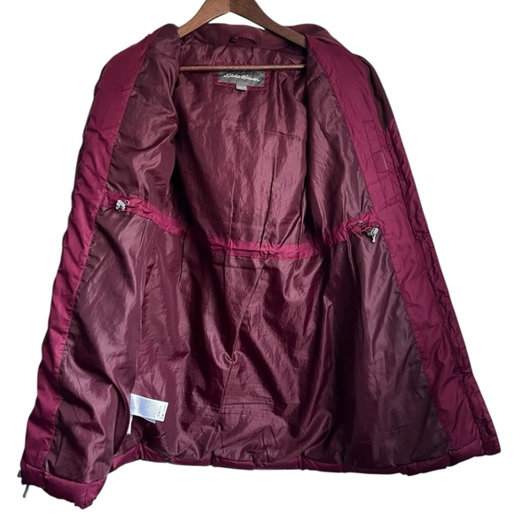 Eddie Bauer Burgundy Women’s Quilted Down Hooded Jacket - XS - Picture 3 of 10